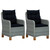 Patio Chairs with Cushions 2 pcs Poly Rattan Light Gray A949-313318