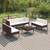 8 Piece Patio Lounge Set with Cushions Poly Rattan Brown A949-3094355