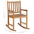 Rocking Chair with Cream White Cushion Solid Teak Wood A949-3062774