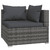 6 Piece Patio Lounge Set with Cushions Poly Rattan Gray A949-3101941