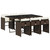 7 Piece Patio Dining Set with Cushions Brown Poly Rattan A949-3277856