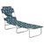 Folding Sun Lounger with Head Cushion Steel Leaves Print A949-310334