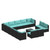 14 Piece Patio Lounge Set with Cushions Black Poly Rattan A949-3102865