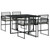 5 Piece Patio Dining Set with Cushions Black Poly Rattan A949-3295023