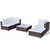 5 Piece Patio Lounge Set with Cushions Poly Rattan Brown A949-42099