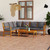 5 Piece Patio Lounge Set with Cushion Solid Acacia Wood A949-3057780
