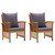 Patio Chairs with Cushions 2 pcs Solid Acacia Wood A949-310258