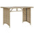 Patio Table with Glass Top Beige 43.3"x26.8"x27.6" Poly Rattan A949-366353