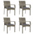 Patio Chairs with Cushions 4 pcs Poly Rattan Gray A949-319884
