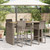 Patio Bar Table with Acacia Wood Top Gray 72.8"x31.5"x43.3" Poly Rattan A949-368701