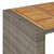Patio Bar Table with Acacia Wood Top Gray 72.8"x31.5"x43.3" Poly Rattan A949-368701