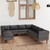 9 Piece Patio Lounge Set with Cushions Poly Rattan Gray A949-3059721