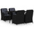 5 Piece Patio Dining Set Black A949-3099573