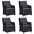 5 Piece Patio Dining Set Black A949-3099573
