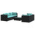 6 Piece Patio Lounge Set with Cushions Poly Rattan Black A949-3101489