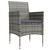3 Piece Patio Dining Set with Cushions Gray and Black A949-3099287