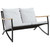 5 Piece Balcony Furniture Set with Cushions Black Steel A949-3283638