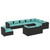 10 Piece Patio Lounge Set with Cushions Poly Rattan Black A949-3102657