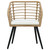 Patio Chairs with Cushions 2 pcs Poly Rattan Oak A949-48576