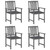 Patio Chairs with Cushions 4 pcs Gray Solid Acacia Wood A949-3061222