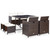 9 Piece Patio Dining Set with Cushions Poly Rattan Brown A949-42526