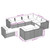 9 Piece Patio Lounge Set with Cushions Poly Rattan Brown A949-3102643