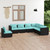 7 Piece Patio Lounge Set with Cushions Poly Rattan Black A949-3102353