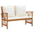 2 Piece Patio Lounge Set with Cushions Solid Acacia Wood A949-310273