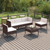 6 Piece Patio Lounge Set with Cushions Poly Rattan Brown A949-3094343