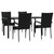 5 Piece Patio Dining Set Black Poly Rattan A949-3156656