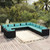 11 Piece Patio Lounge Set with Cushions Black Poly Rattan A949-3102529