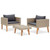 3 Piece Patio Lounge Set with Cushions Poly Rattan Beige A949-310217