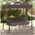 Patio Swing Bench with Canopy Coffee Brown? Steel A949-4008900