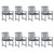 Patio Chairs with Cushions 8 pcs Solid Acacia Wood Gray A949-3078222
