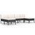 6 Piece Patio Lounge Set with Cushions Poly Rattan Black A949-3056986