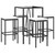 5 Piece Patio Bar Set with Cushions Black Poly Rattan A949-3187632