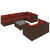 8 Piece Patio Lounge Set with Cushions Brown Poly Rattan A949-3102467