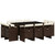 11 Piece Patio Dining Set with Cushions Brown Poly Rattan A949-3277796