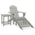 Patio Adirondack Chair with Ottoman&Table Solid Fir Wood Gray A949-315930