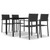 5 Piece Patio Dining Set Black A949-3099265