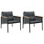 Patio Chairs with Cushions 2 pcs Black Steel A949-4009301