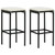 3 Piece Patio Bar Set with Cushions Poly Rattan Black A949-3064848