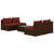 5 Piece Patio Lounge Set with Cushions Poly Rattan Brown A949-3101443