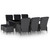 9 Piece Patio Dining Set with Cushions Poly Rattan Dark Gray A949-3060157
