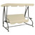 Outdoor Swing Bench with Canopy Sand White A949-313337