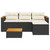 3 Piece Patio Sofa Set with Cushions Black Poly Rattan A949-365826