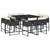 9 Piece Patio Dining Set with Cushions Black Poly Rattan A949-3278141