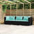 Wicker Patio Furniture 3 Piece with Cushions Black Poly Rattan A949-317533