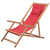Folding Beach Chair Fabric and Wooden Frame Red A949-43995