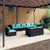 9 Piece Patio Lounge Set with Cushions Poly Rattan Black A949-3102625